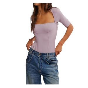 Free People Intimately Everly Square Neck Bodysuit